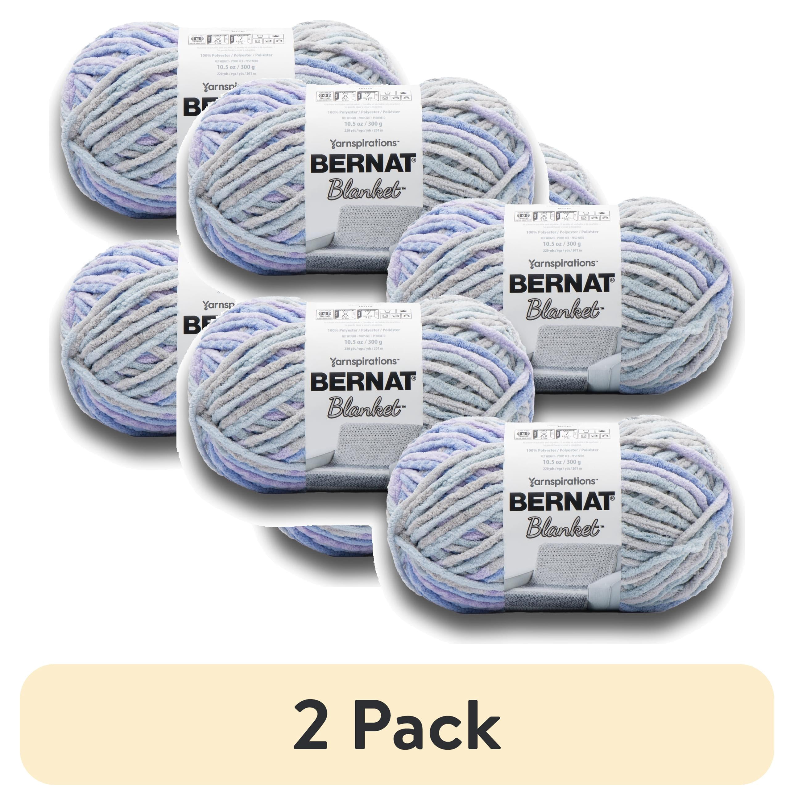 (2 pack) Bernat® Blanket™ #6 Super Bulky Polyester Yarn, Overcast 10.5oz/300g, 220 Yards (4 Pack)