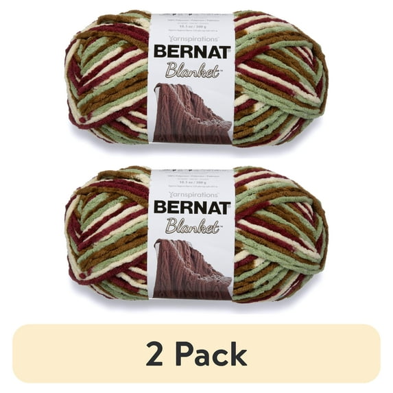(2 pack) Bernat® Blanket™ #6 Super Bulky Polyester Yarn, Plum Fields 10.5oz/300g, 220 Yards