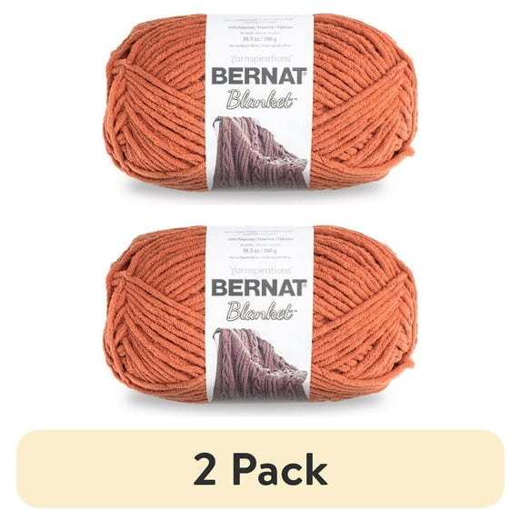(2 pack) Bernat® Blanket™ #6 Super Bulky Polyester Yarn, Pumpkin Spice 10.5oz/300g, 220 Yards (4 Pack)