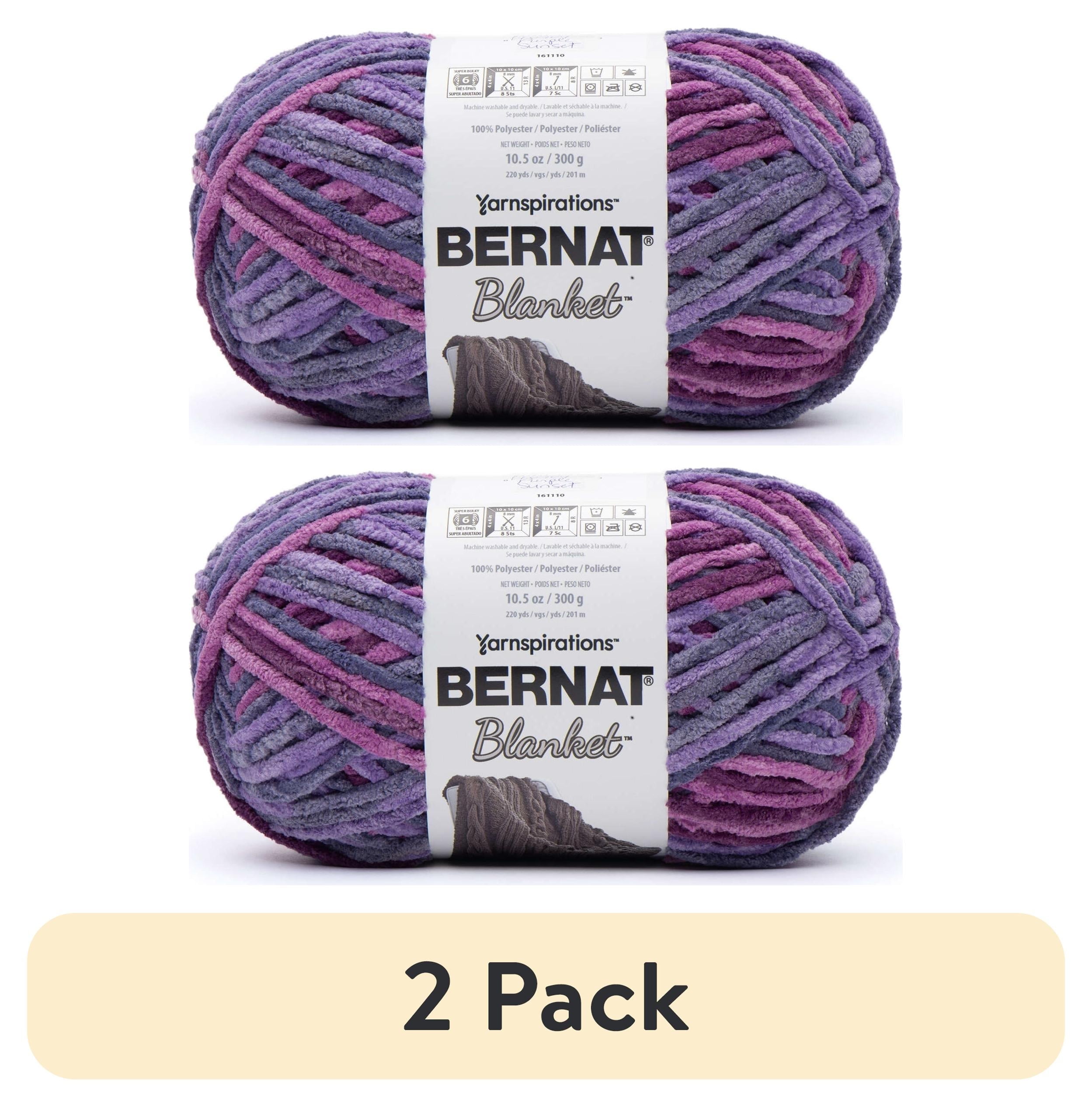 Bernat Super Bulky Polyester Yarn Purple Sunset 220 Yards