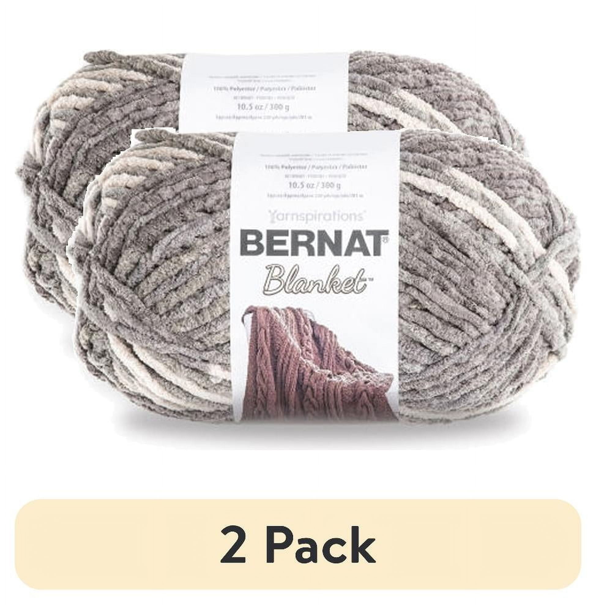 (2 pack) Bernat® Blanket™ #6 Super Bulky Polyester Yarn, Silver Steel 10.5oz/300g, 220 Yards (4 Pack)