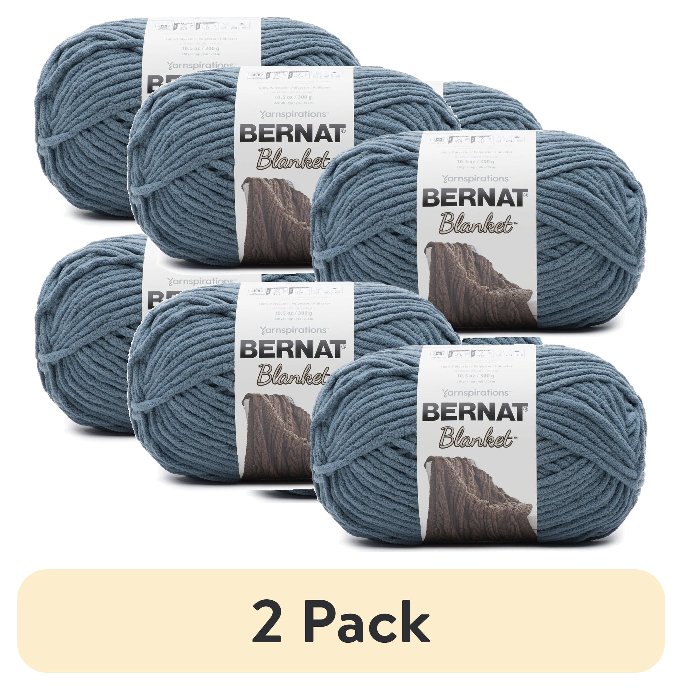(2 pack) Bernat® Blanket™ #6 Super Bulky Polyester Yarn, Stormy Green 10.5oz/300g, 220 Yards (4 Pack)