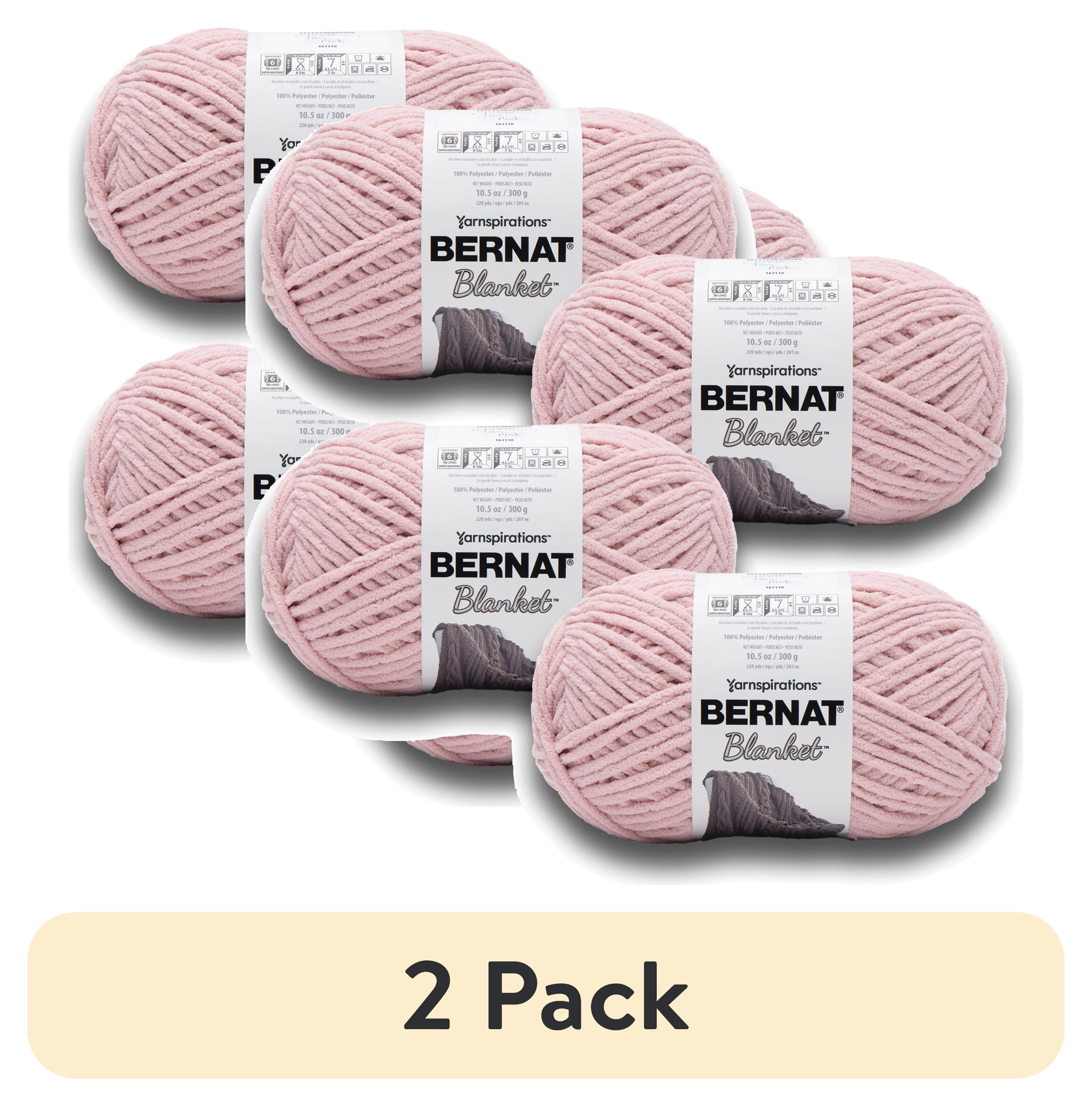 (2 pack) Bernat® Blanket™ #6 Super Bulky Polyester Yarn, Tan Pink 10.5oz/300g, 220 Yards (4 Pack)