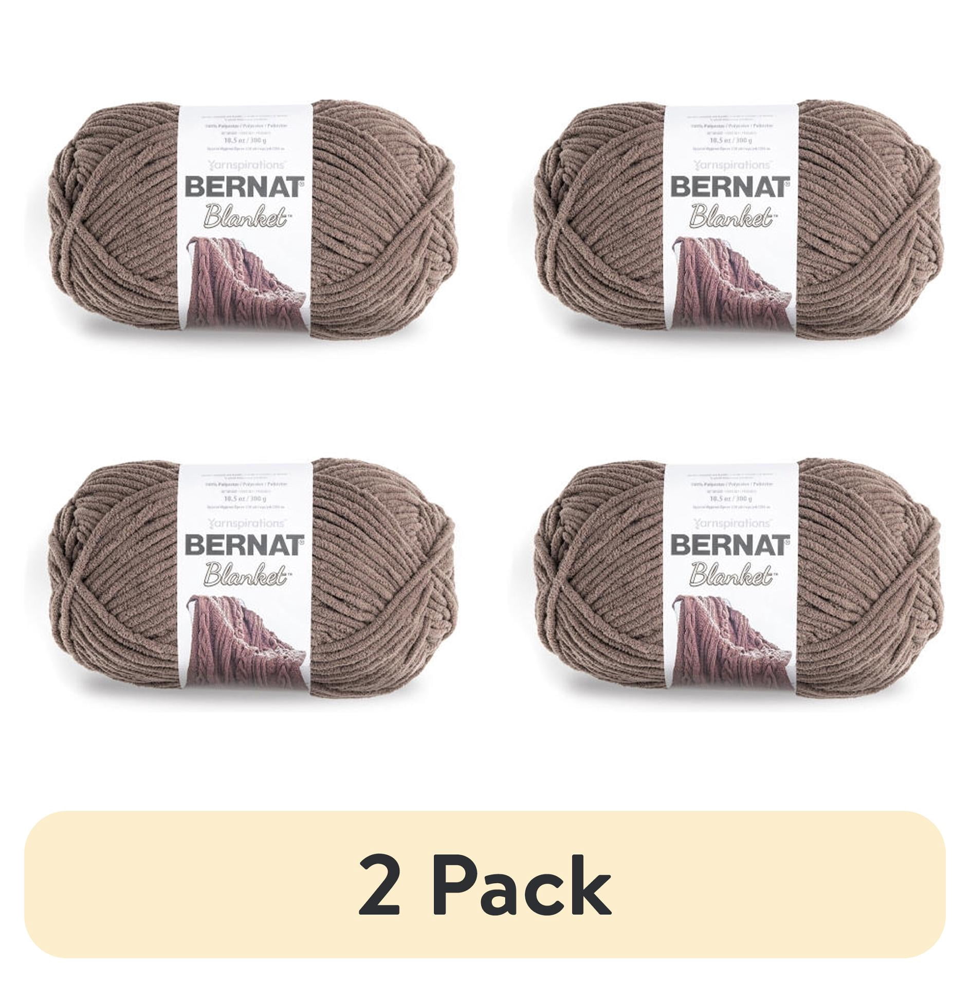 (2 pack) Bernat® Blanket™ #6 Super Bulky Polyester Yarn, Taupe 10.5oz/300g, 220 Yards (4 Pack)