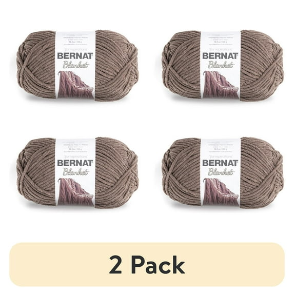 (2 pack) Bernat® Blanket™ #6 Super Bulky Polyester Yarn, Taupe 10.5oz/300g, 220 Yards (4 Pack)