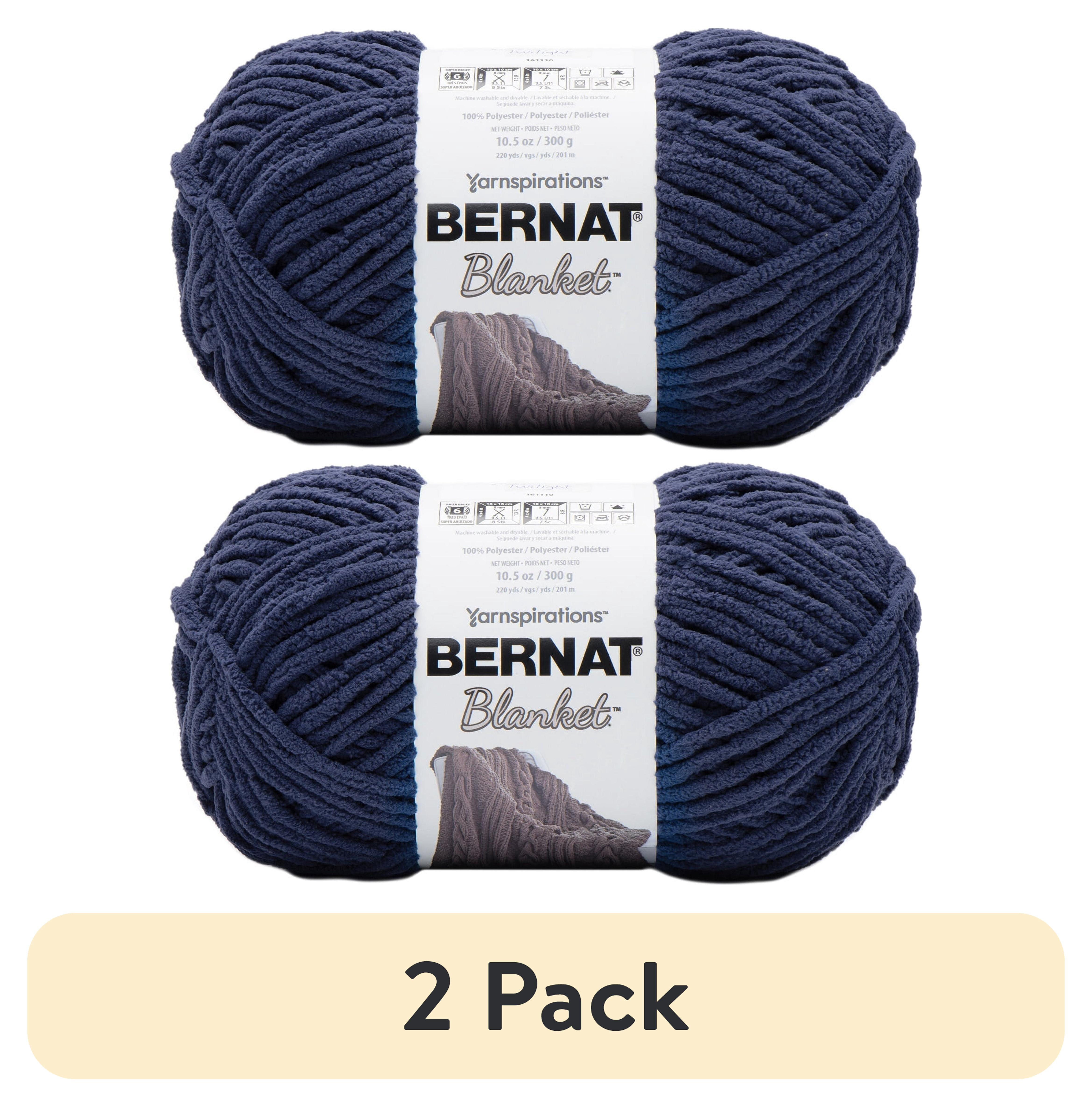 (2 pack) Bernat® Blanket™ #6 Super Bulky Polyester Yarn, Twilight 10.5oz/300g, 220 Yards