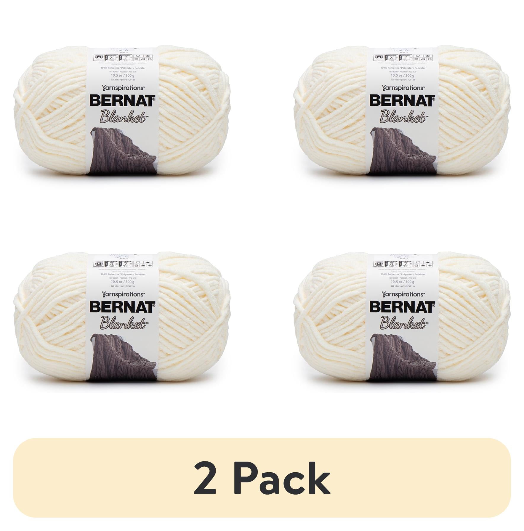 (2 pack) Bernat® Blanket™ #6 Super Bulky Polyester Yarn, Vintage White 10.5oz/300g, 220 Yards (4 Pack)