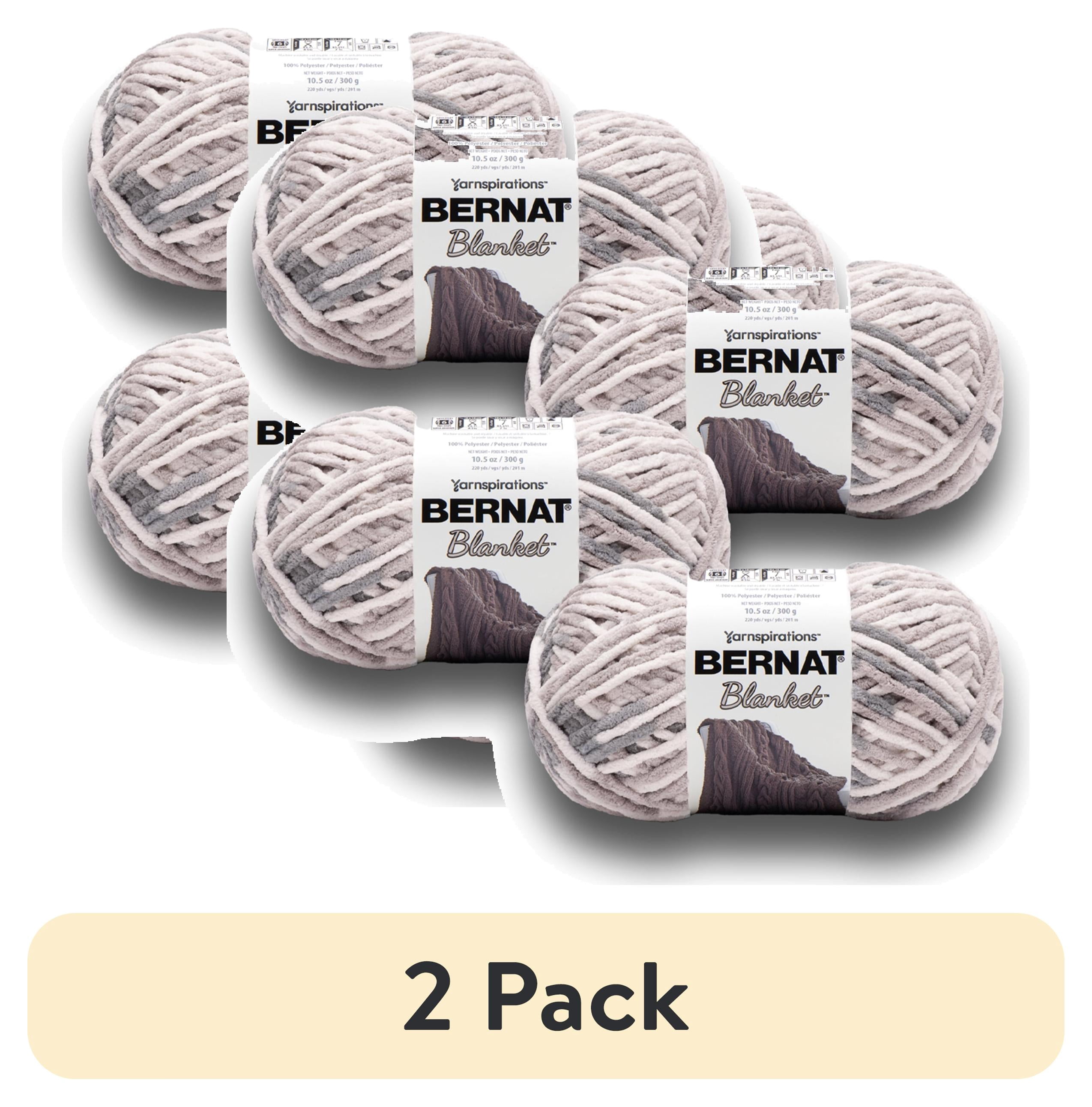 (2 pack) Bernat® Blanket™ #6 Super Bulky Polyester Yarn, Weathered Wood 10.5oz/300g, 220 Yards (4 Pack)