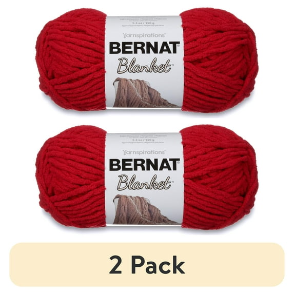 (2 pack) Bernat Polyester Blanket Yarn (150 g/5.3 oz), Cranberry