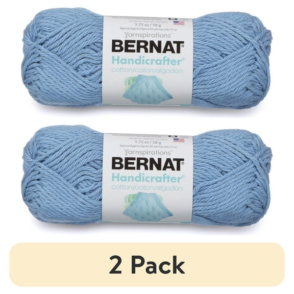 Bernat Handicrafter 4 Medium Cotton Yarn, French Blue 1.75oz/50g, 80 Yards