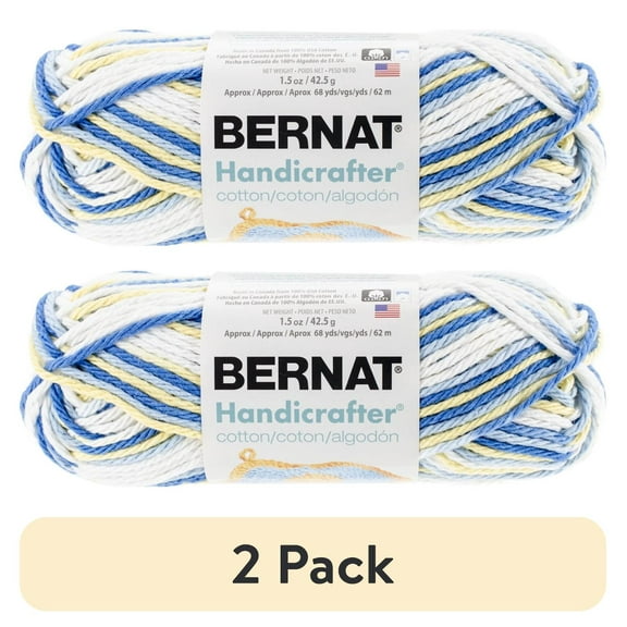 (2 pack) Bernat Handicrafter Cotton Ombres Yarn (50G/1.75Oz), Sunkissed Ombre