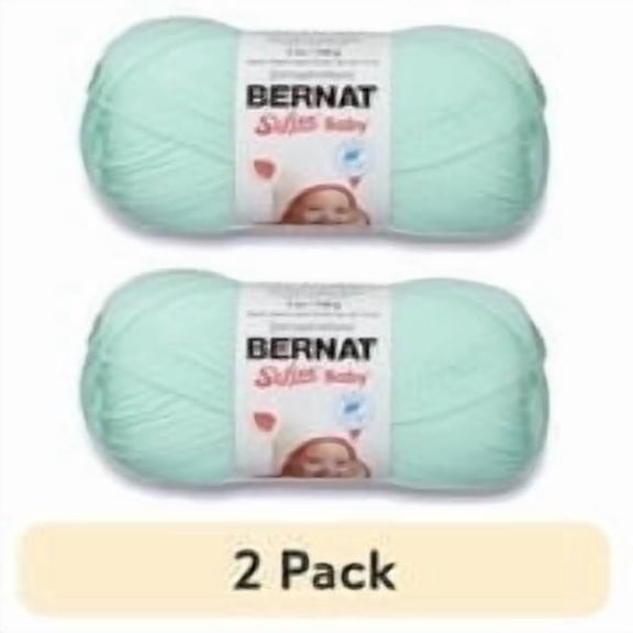 (2 pack) Bernat Softee Baby Yarn, Mint, 5oz(140g), Light, Acrylic