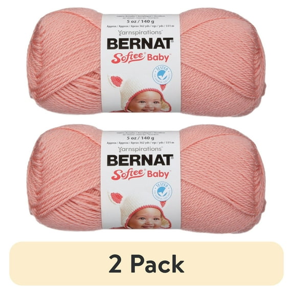 (2 pack) Bernat Softee Baby Yarn: Soft Peach