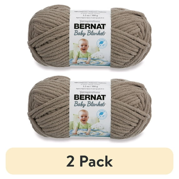 (2 pack) Bernat Super Bulky 100% Polyester Sand Yarn, 72 yd
