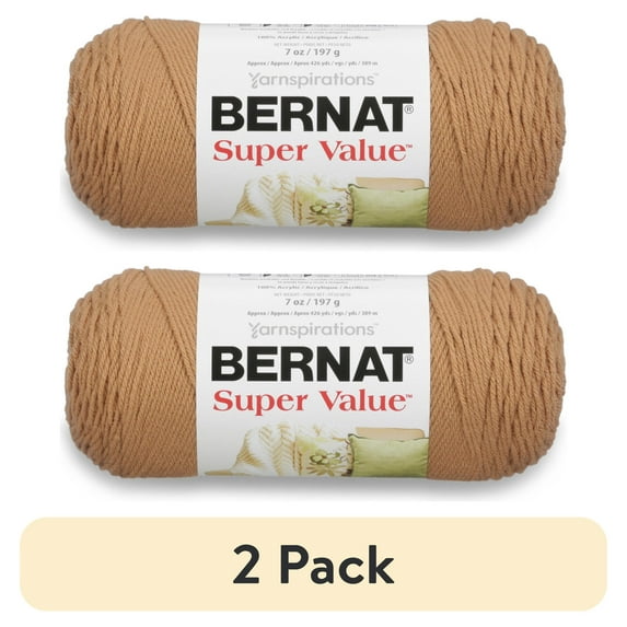 (2 pack) Bernat® Super Value™ #4 Worsted (Medium) Acrylic Yarn, Topaz 7oz/197g 440 Yards