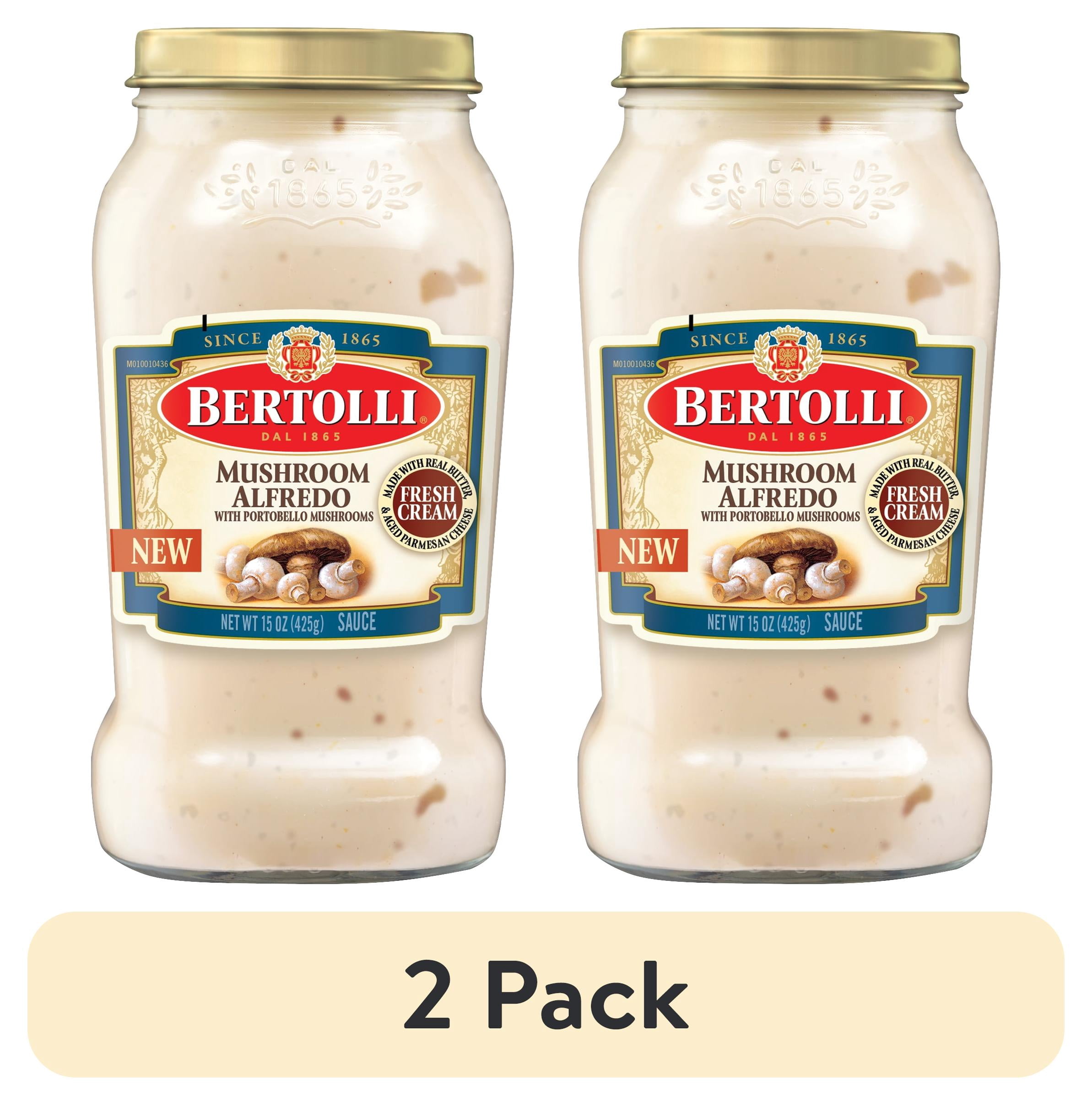 (2 pack) Bertolli Mushroom Alfredo Sauce with Portobello Mushrooms, 15 oz