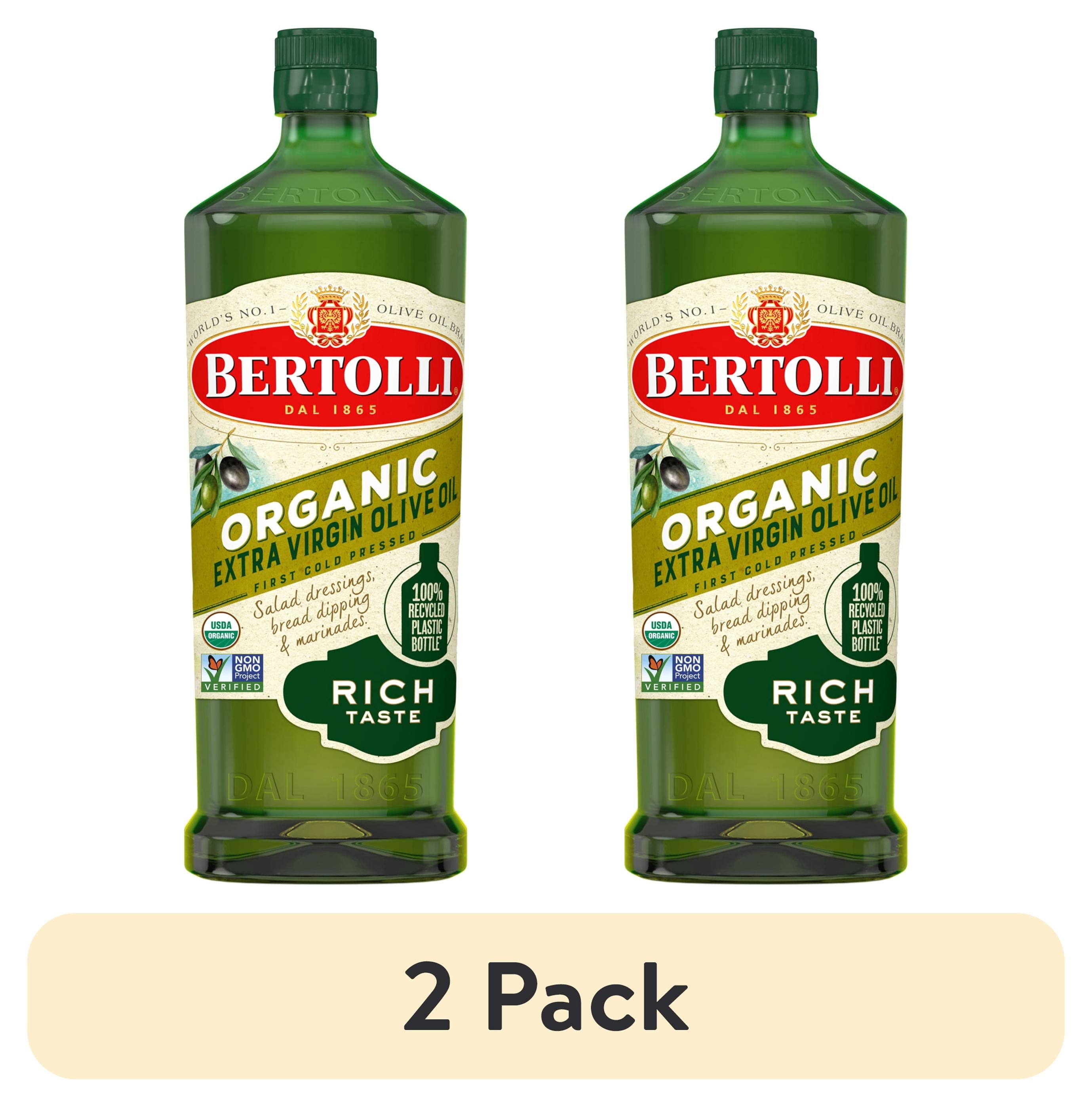 (2 pack) Bertolli Organic Extra Virgin Olive Oil, Rich Taste, First Cold Pressed, Contains Polyphenols, 25.4 fl oz