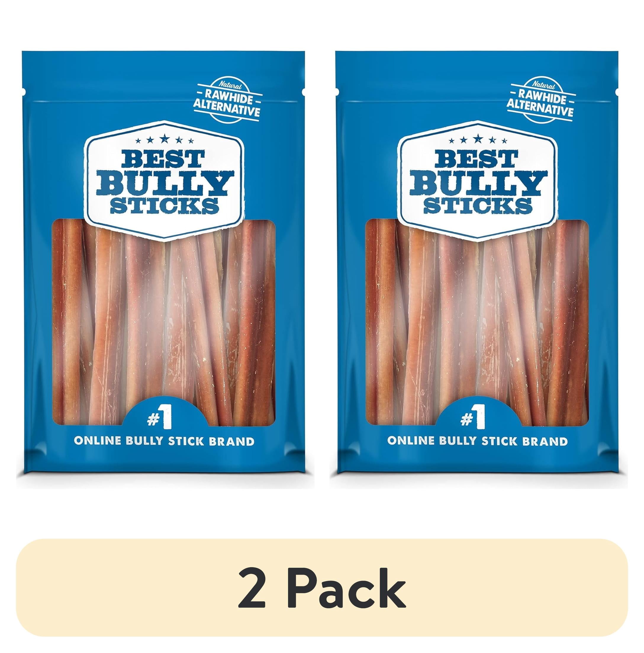 (2 pack) Best Bully Sticks 4 Inch Bully Sticks - 8 oz (Pack of 1) - 100% Natural Grass-Fed, Grain and Rawhide Free, Ideal for Small or Young Canines