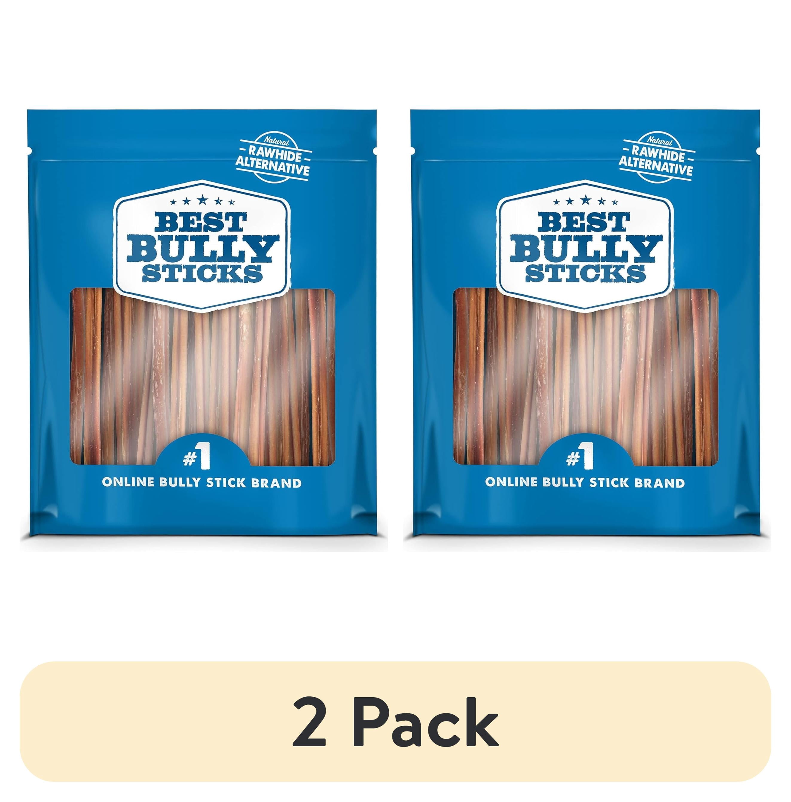 (2 pack) Best Bully Sticks 6 Inch Thin Bully Sticks - 24 Count (Pack of 1) - All-Natural, Easily Digestible, 100% Grass-Fed, Grain and Rawhide Free