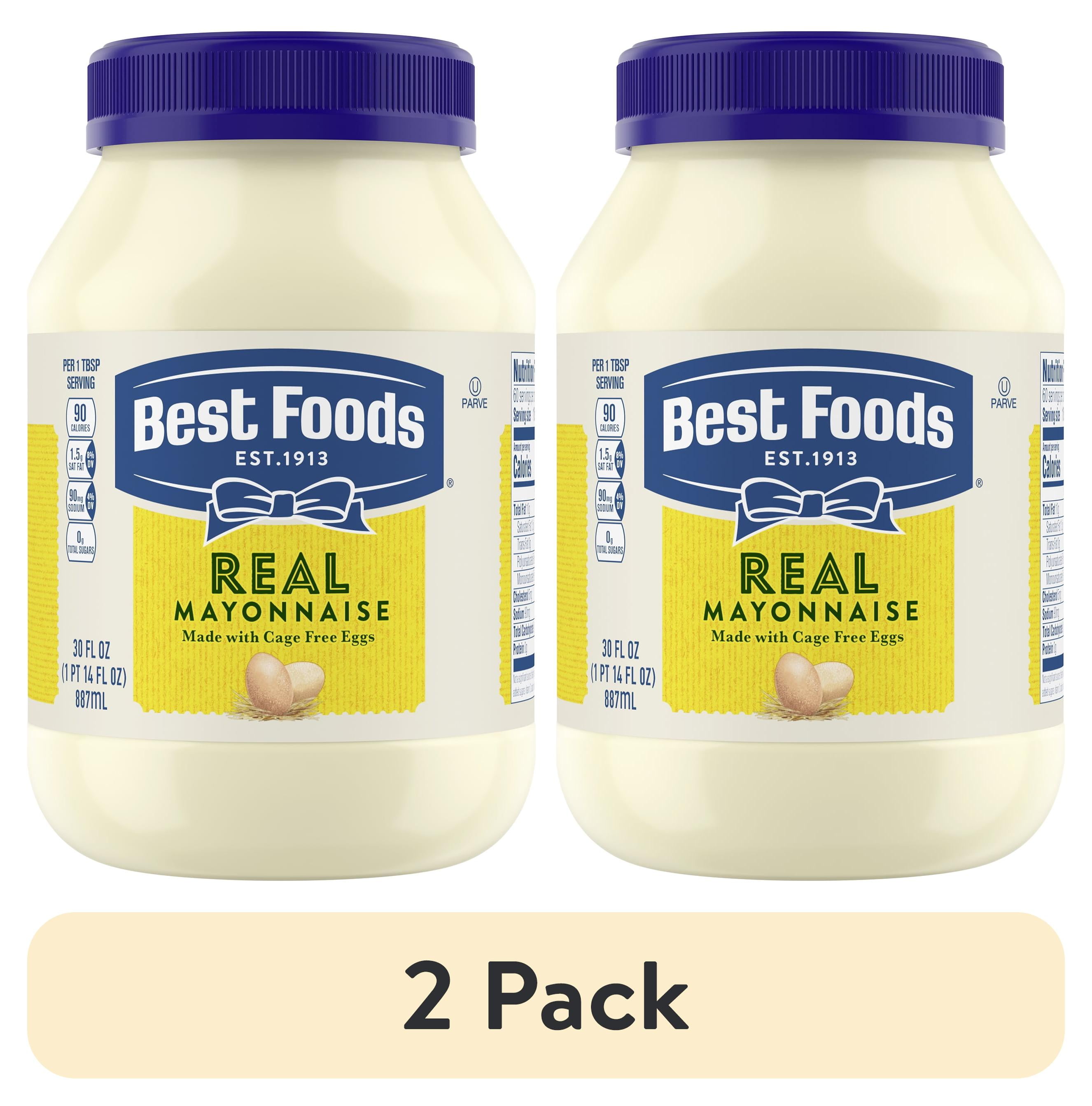 (2 pack) Best Foods Real Mayonnaise, Sandwich Spread Condiments, 30 fl oz Jar
