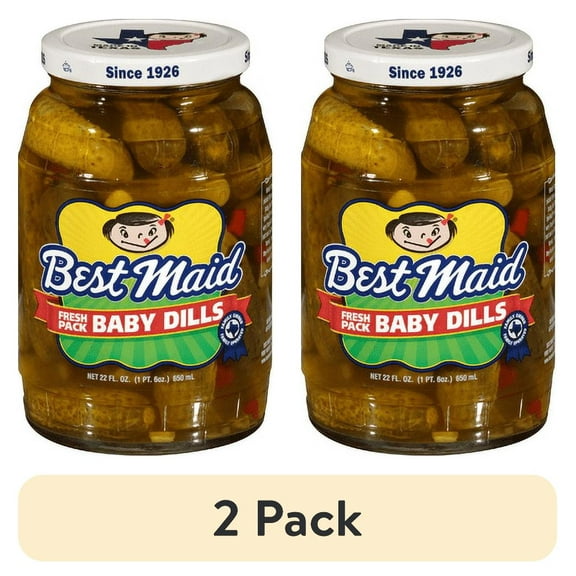 (2 pack) Best Maid Baby Dills 24 oz Jar No Spice