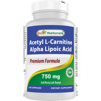 (2 pack) Best Naturals Acetyl L-Carnitine and Alpha Lipoic Acid 750 mg 120 Capsules