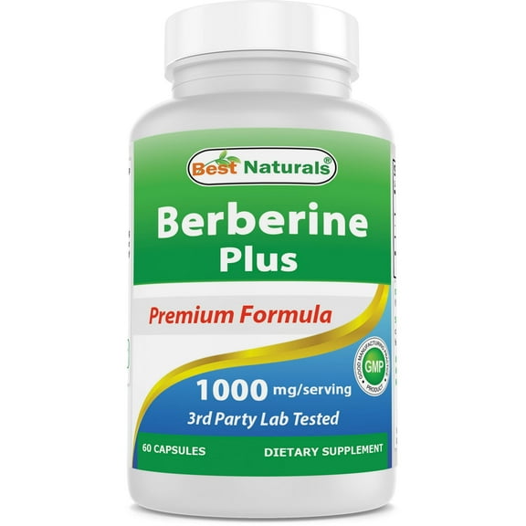 (2 pack) Best Naturals Berberine Plus 1000mg, Non-GMO, 60 Capsules