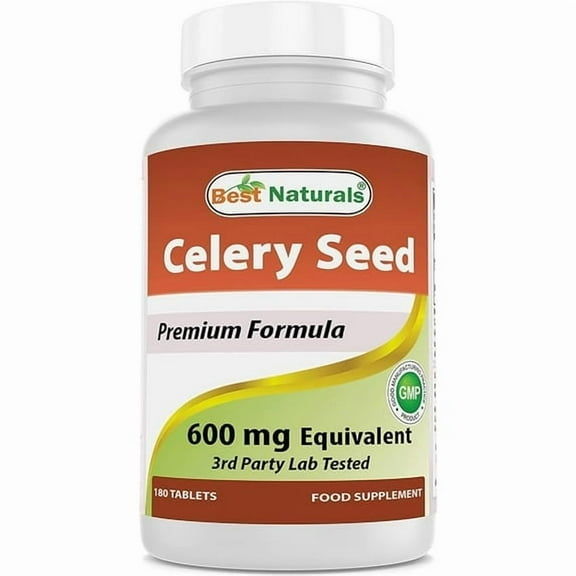 (2 pack) Best Naturals Celery Seed 600 mg 180 Tablets