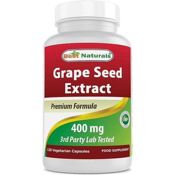 (2 pack) Best Naturals Grape Seed Extract 400 mg 120 Vegetarian Capsules