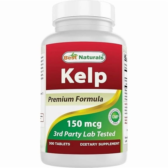 (2 pack) Best Naturals Kelp 150 mcg 300 Tablets | (A Natural Source of Iodine)