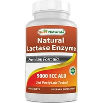 (2 pack) Best Naturals Lactase Enzyme 9000 FCC ALU 180 Tablets, Fast Acting Relief