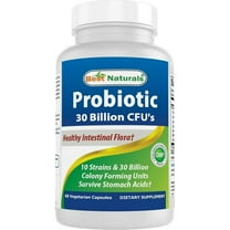 (2 pack) Best Naturals Probiotic 10 Strains & 30 Billion CFU Intestinal Flora 60 Vegetarian Capsules | Shelf Stable probiotic