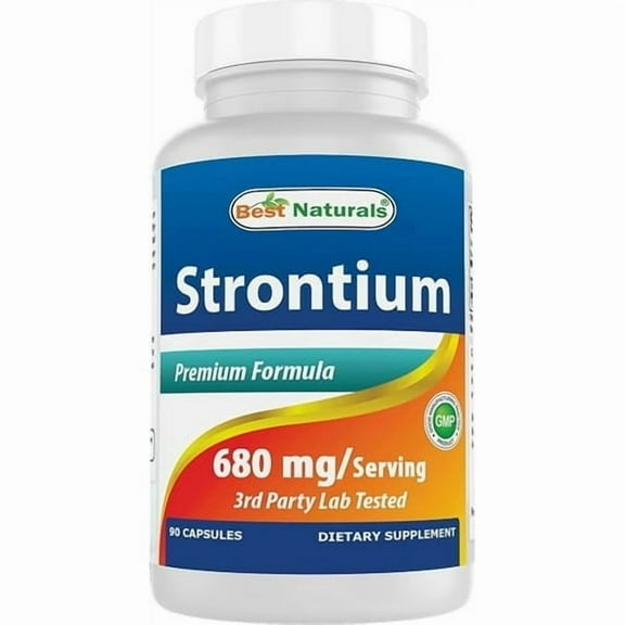 (2 pack) Best Naturals Strontium Bone Building Formula 680mg/serving 90 Capsules