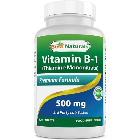 (2 pack) Best Naturals Vitamin B1 500 mg 120 Tablets | Vitamin B1 as Thiamine Mononitrate