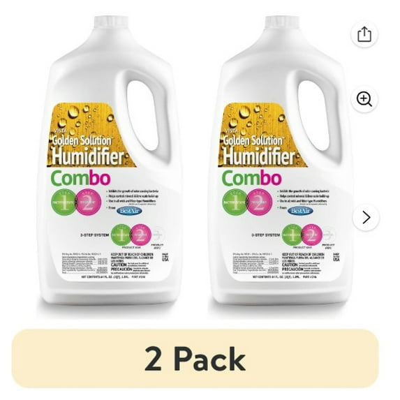 (2 pack) BestAir® 246 Golden Solutions Humidifier Bacteriostatic & Water Treatment Combo, 64 fl oz