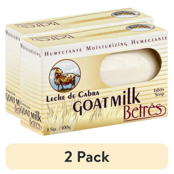 (2 pack) Betres Goat Milk Soap 3.5 oz. Moisturizing Soap, All Age Groups