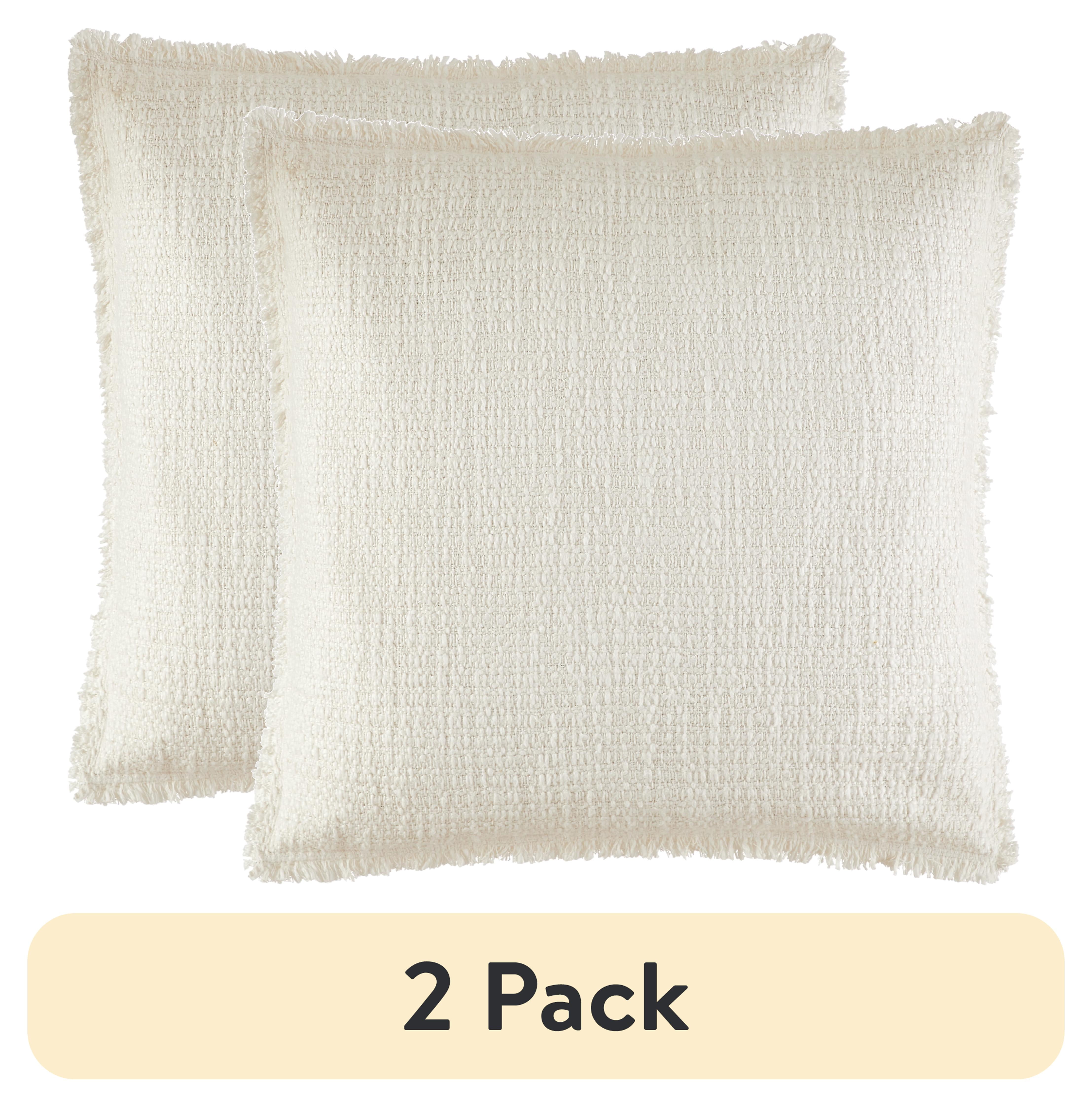 (2 pack) Better Homes & Gardens 22" x 22" Vanilla Dream Sunny Decorative Pillow for Adults