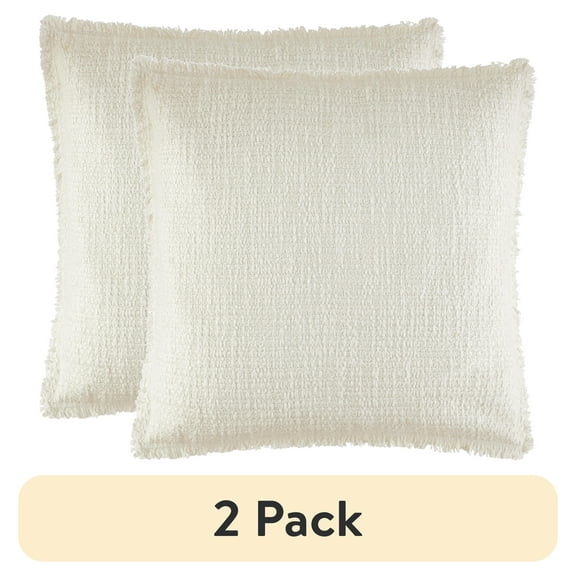(2 pack) Better Homes & Gardens 22" x 22" Vanilla Dream Sunny Decorative Pillow for Adults