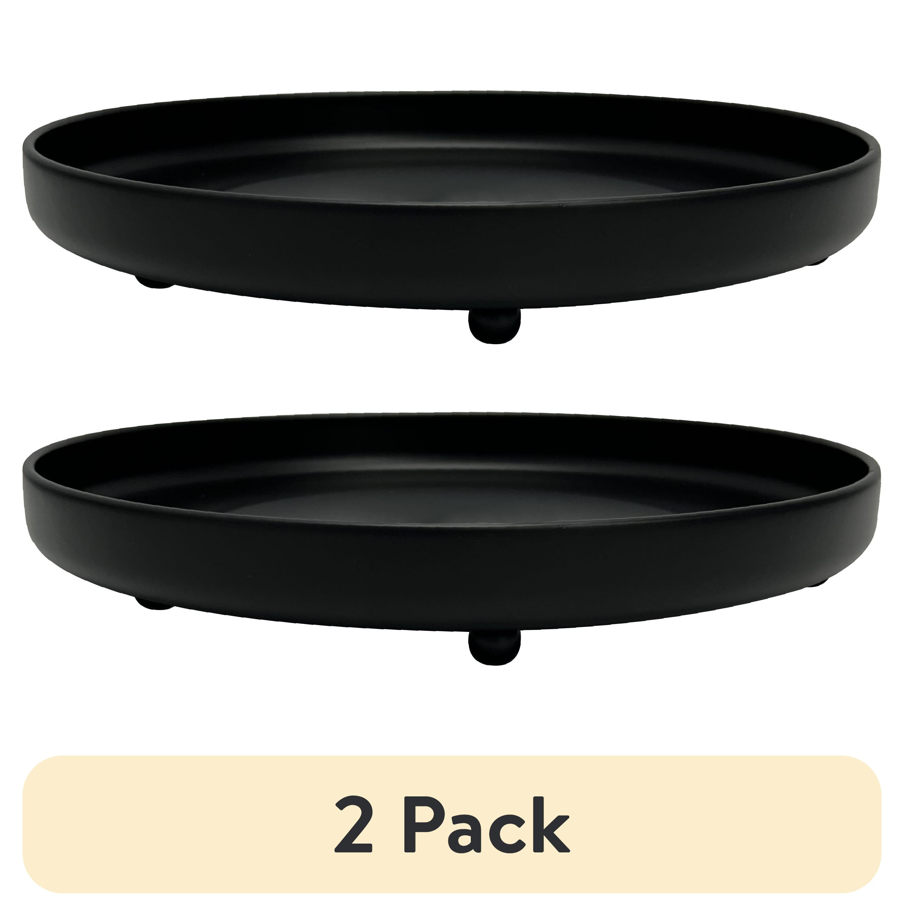 (2 pack) Better Homes & Garden Metal Black Saucer 9.8in