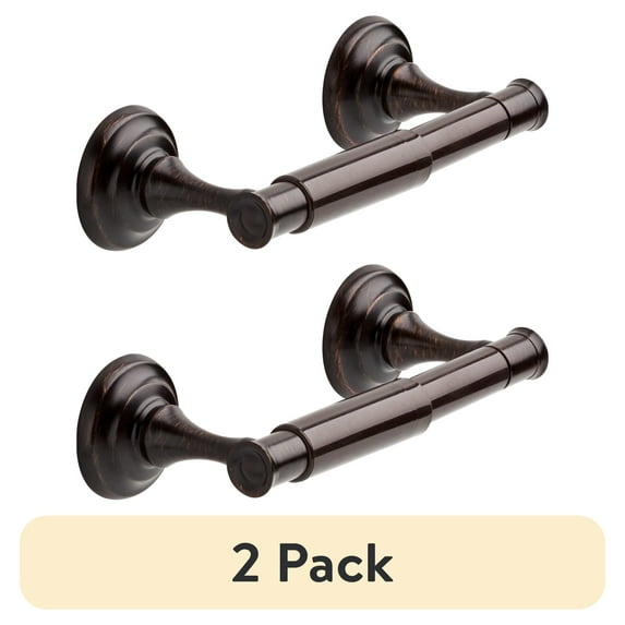 (2 pack) Better Homes & Garden Classic Toilet Paper Holder, Plated Bronze