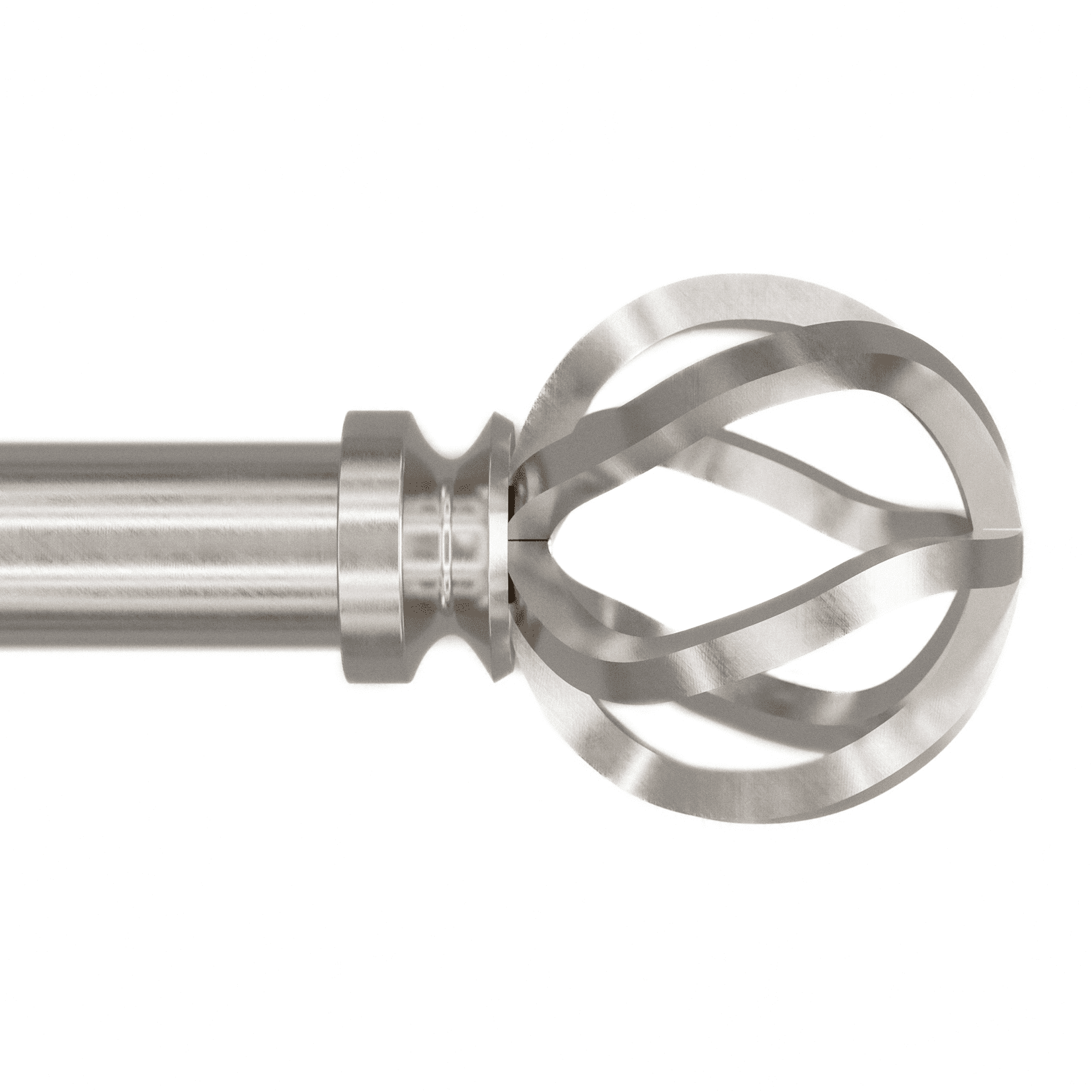 (2 pack) Better Homes & Gardens 1" Plated Nickel Cage Adjustable Single Curtain Rod Set 42"-120"