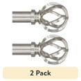 thumbnail image 1 of (2 pack) Better Homes & Gardens 1" Brushed Nickel Cage Single Adjustable Curtain Rod Set, 120-180", 1 of 8