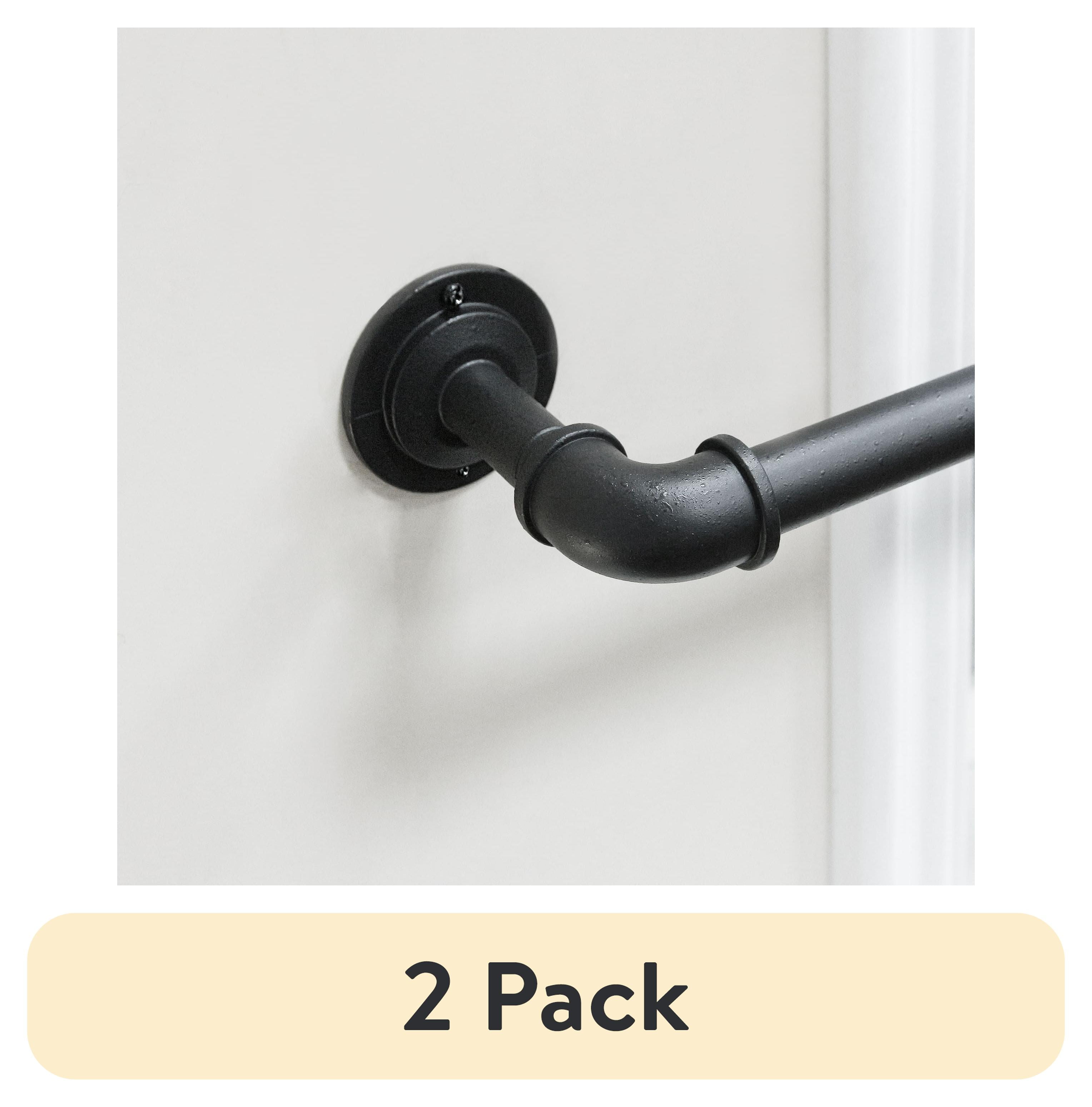 (2 pack) Better Homes & Gardens 1" Industrial Pipe Single Curtain Rod 42-120" Wrought Iron