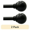 thumbnail image 1 of (2 pack) Better Homes & Gardens 1” Matte Black Metal Ball Curtain Rod Set 42-120”, 1 of 8