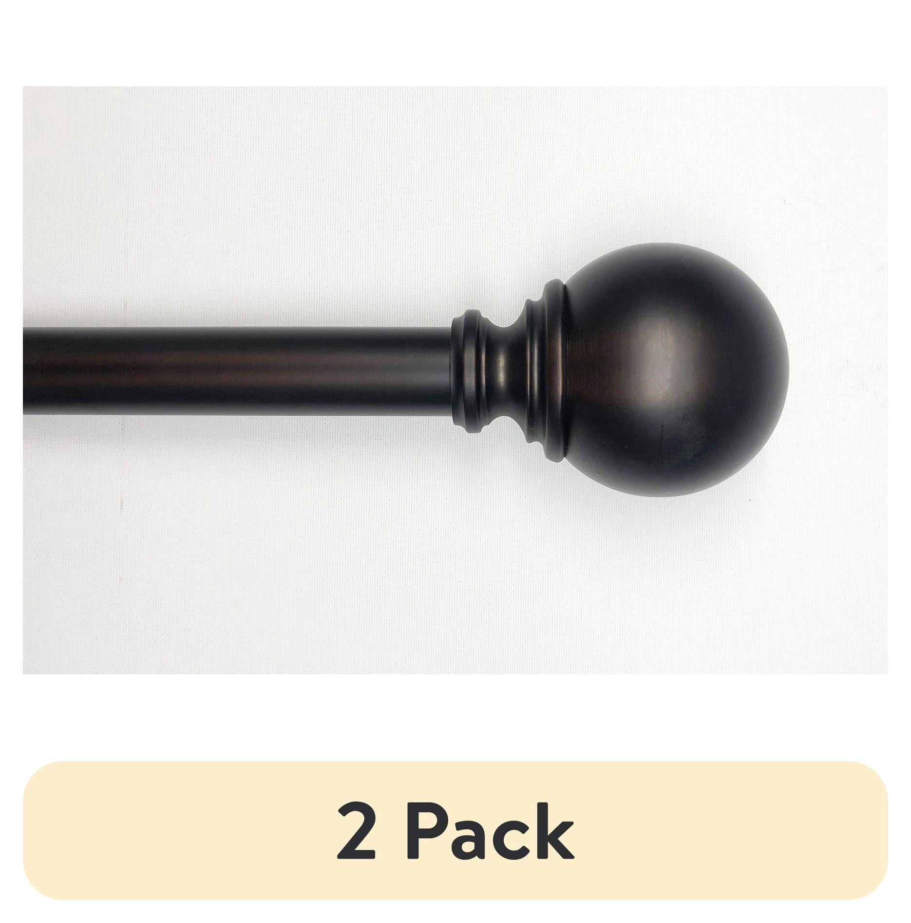 (2 pack) Better Homes & Gardens 1 in Oil Rubbed Bronze Ball Single Curtain Rod, 120-180 in