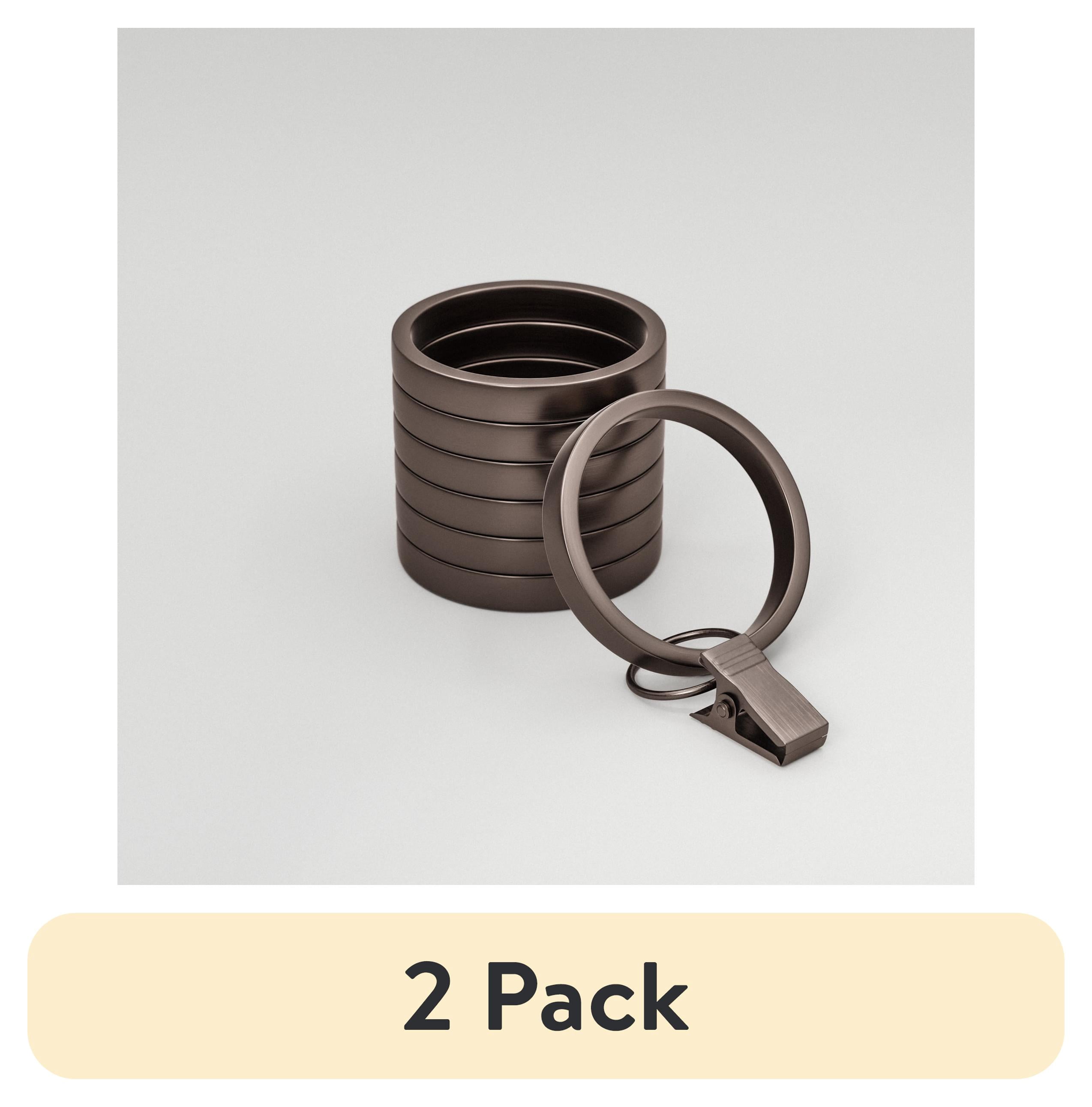 (2 pack) Better Homes & Gardens Plated Oil Rubbed Bronze Curtain Clip Rings (7 Pack)