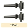 thumbnail image 1 of (2 pack) Better Homes & Gardens 1” Metal Square Single Curtain Rod, Pewter, 120-180”, 1 of 8