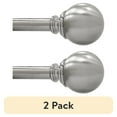 thumbnail image 1 of (2 pack) Better Homes & Gardens 1" Brushed Nickel Metal Ball Curtain Rod 42-120", 1 of 8