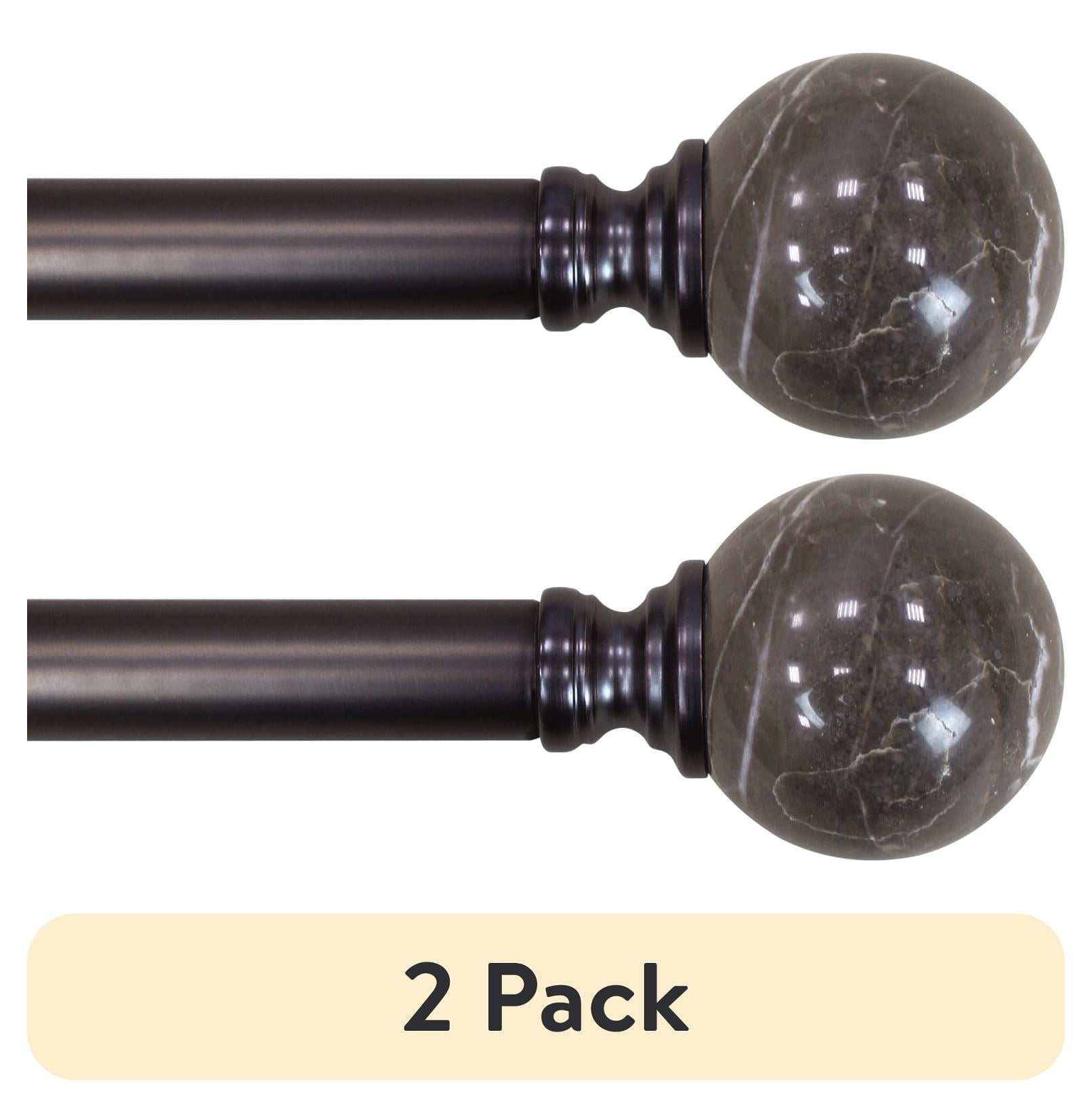 (2 pack) Better Homes & Gardens 1" Oil-Rubbed Bronze Marble Curtain Rod 42-120"