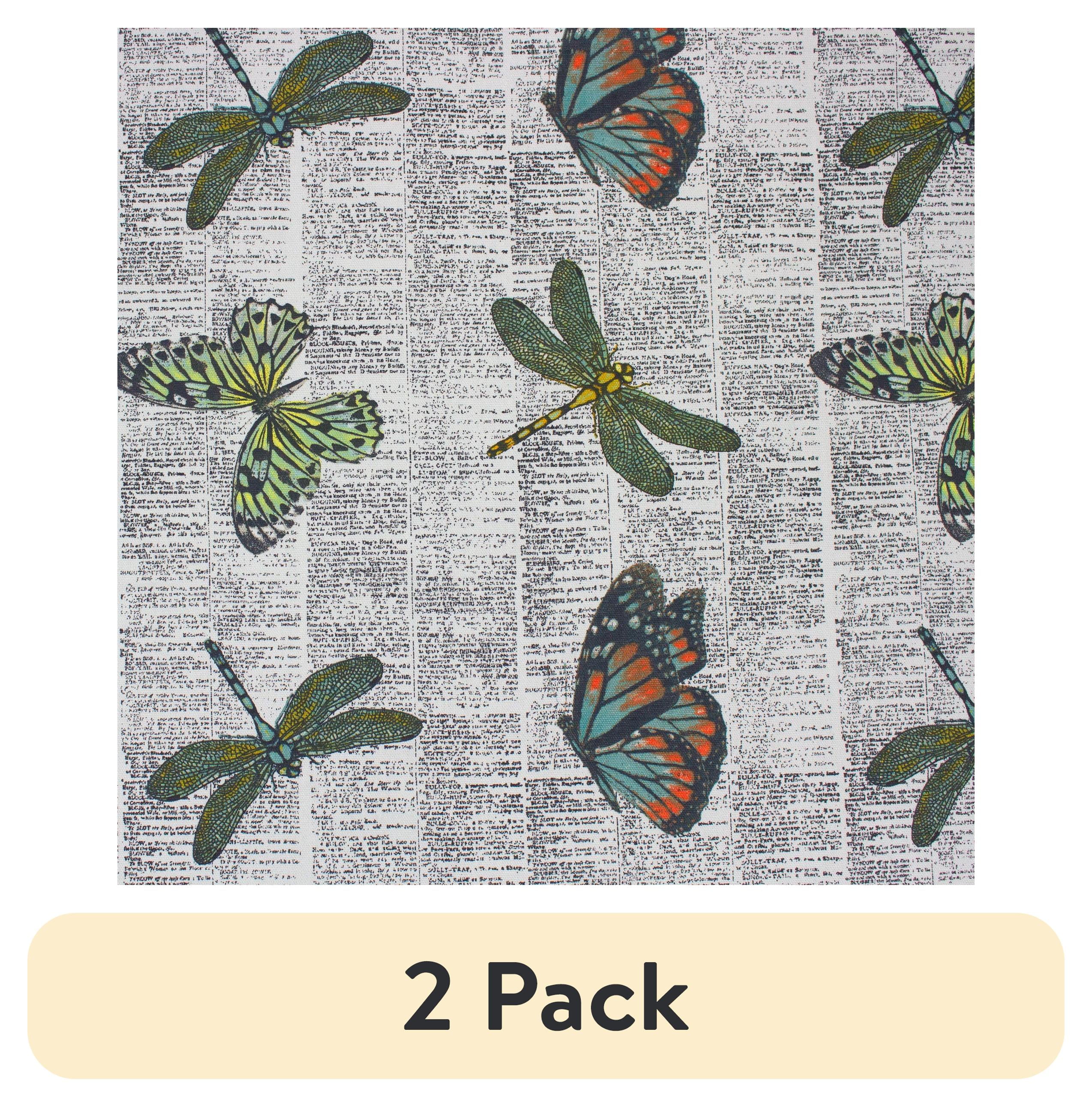 (2 pack) Better Homes & Gardens 100% Cotton Butterfly Multi, 2 Yard Precut Fabric